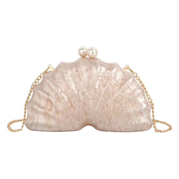 Acrylic Seashell Evening Clutch Purse Mini Chain Crossbody Bag Mermaid Shell :o - Picture 1 of 8